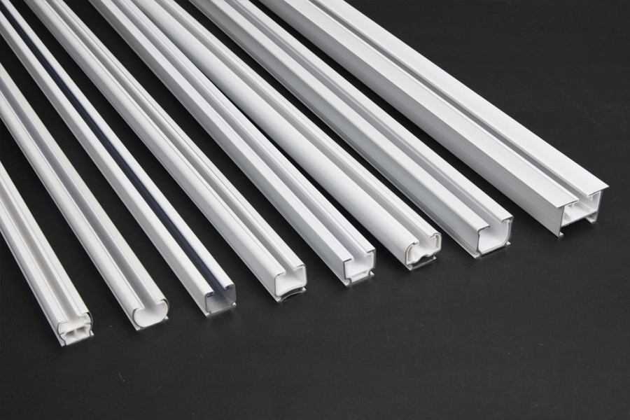 Aluminum profiles for curtain track systems