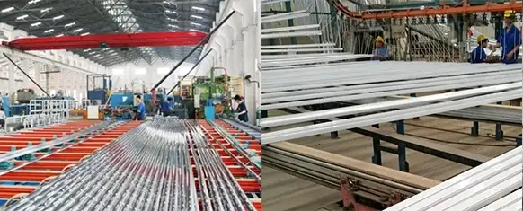 Aluminum profile production line for blind and curtain track components