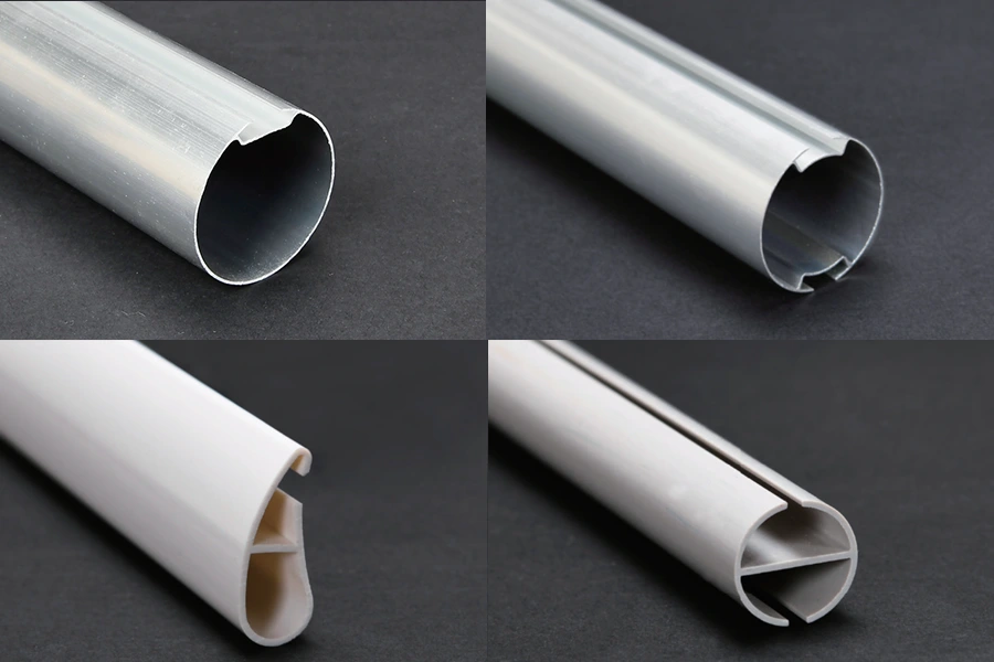 Aluminum roller blind tubes in multiple diameters and profile configurations
