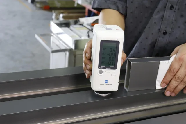 color and visual appearance inspection of blind profiles