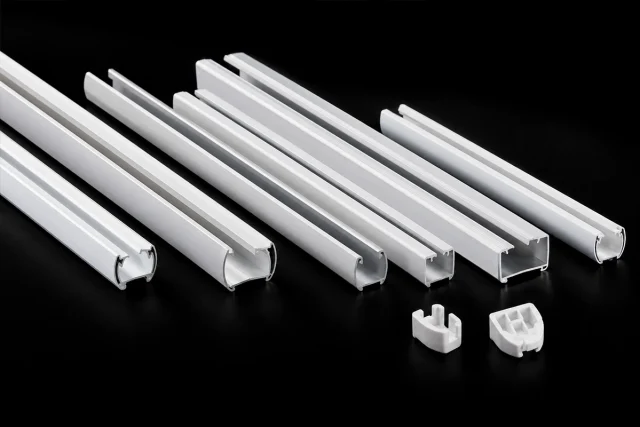 curtain track systems Curtain track profiles, carriers, runners and mounting accessories